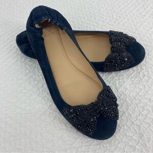 Tory Burch Midnight Blue Ballet Flats Size 8